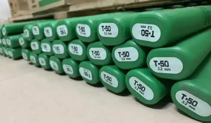 Que hàn T-50 Kiswel, hàn tig thép đen